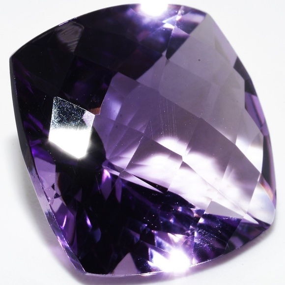 $800 9.51CT Loose Natural Amethyst Gem, Checkerboard Cushion Cut 14.09x14.06MM - Picture 3 of 7